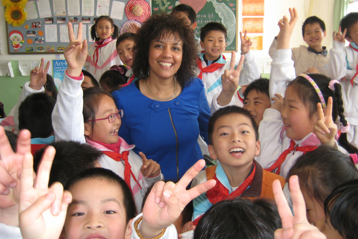 With Chinese students in Beijing